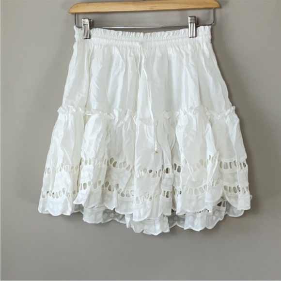 Seven Wonders Alannah Short Cotton Skirt White Lined Size US 4 fits like XS NWT - Picture 14 of 15